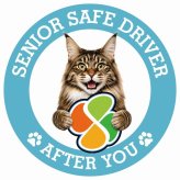 カーサイン 高齢者マーク SENIOR SAFE DRIVER メインクーン ステッカー シール 直径13cm 肉球 日本製 車