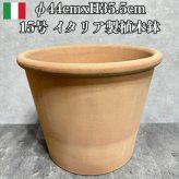 イタリア製 テラコッタ植木鉢 陶器製 おしゃれ 大型 シリンドロ アリーナ XL 15号 φ44×H35.5cm 素焼き 北欧 かわいい 鉢カバー 屋外向け 観葉植物用 サボテン 特大 ガーデニング ベランダ 玄関 丸型 インテリア プランター 深型
