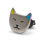シルバー925 微笑む猫のピアス キャットモチーフ ネコ ねこ アニマル カラフル 耳 アクセサリー メンズ ユニセックス 男女兼用 個性的 かわいい おしゃれ カジュアル ワンポイント 猫好き向け 耳元コーデ 人気 片耳用 1点