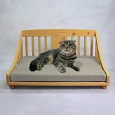 ペットベッド giocoso パイン材 天然木 S・M ライトブラウン・ホワイト W52.5xD42.8xH34cm 犬 猫 ペット家具 ペット用品 ライトブラウン ホワイト おしゃれ