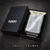 ZIPPO アーマー ジッポ ライター シルバー サイドロゴ入り 鏡面 ミラー仕上げ 金タンク ギフト かっこいい シンプル おしゃれ メンズ プレゼント