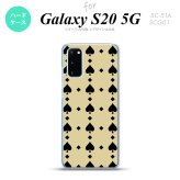 SC-51A SCG01 Galaxy S20 スマホケース ハードケース トランプ スペード ベージュ 黒 メンズ レディース nk-s20-539