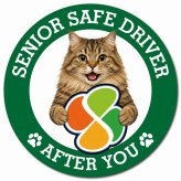 カーサイン 高齢者マーク SENIOR SAFE DRIVER サイベリアン マグネット 強力 直径13cm 肉球 日本製 車 ステッカー