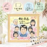 傘寿祝い ギフト 似顔絵 名入れ 贈り物 プレゼント 手描き 傘寿 長寿祝い 80歳 誕生日 記念日 大人数 お母さん お父さん 両親 家族 下書き確認 名入れ 修正無料 宝物 そっくり サプライズ 親孝行 長寿祝い 思い出 80歳 長寿 感激 喜ばれる 感動 オリジナル 同窓会 還暦祝い 感謝 オーダーメイド ウェディングギフト 白寿祝い 贈答品 感謝の品