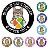 カーサイン 高齢者マーク SENIOR SAFE DRIVER アメリカンワイヤーヘア ステッカー シール 直径13cm 肉球 日本製 車