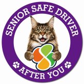 カーサイン 高齢者マーク SENIOR SAFE DRIVER メインクーン マグネット 強力 直径13cm 肉球 日本製 車 ステッカー