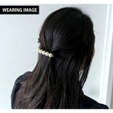 アレクサンドル ドゥ パリ バレッタ レディース ブランド ALEXANDRE DE PARIS ペルル 人工真珠 AA6-16919-05-N2 ブラック ヘアアクセサリー