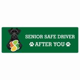 カーサイン 高齢者マーク SENIOR SAFE DRIVER ジャイアントシュナウザー ステッカー シール 長方形 20x6.7cm 肉球 日本製 車