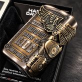 ZIPPO ライター ハーレー ダビッドソン ジッポ アンティークシルバー＆ゴールド 金銀 古美仕上げ 3面メタル イーグル 日本国内限定モデル かっこいい ギフト ジッポー