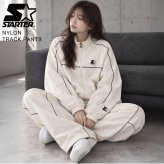 STARTER スターター トラックパンツ レディース メンズ sbm-6254 ナイロン タスラン メッシュ裏地 パイピング 切替 イージーパンツ ロゴ 刺繍 ドローコード シャカパン ルーズ ストリート ヒップホップ ダンス カジュアル M L XL 2026FW Karlas