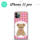 iPhone11Pro iPhone11 Pro スマホケース ハードケース くま チェック レース ピンク メンズ レディース nk-i11p-756