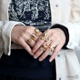 ステンレス ワイドリング 透け感 7タイプ キラキラ 18KGP ゴールド gold 太幅 大ぶり オープンリング フリーサイズ レディース 女性 指輪 金属アレルギー対応