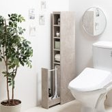 トイレ収納 スリム トイレ 薄型 15cm 引き出し付き すき間収納 トイレットペーパー 12ロール キャスター付き サニタリー 省スペース トイレブラシ収納 収納棚 コーナー ハイタイプ 幅15