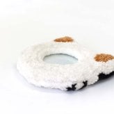 ミラー 手鏡 タフティングミラー 猫 コンパクトミラー ふわふわ もこもこ アニマル かわいい ねこ ネコ キャット 可愛い おしゃれ 鏡 アジアン雑貨 持ち運び ミケ ハチワレ 肉球 CAT 猫グッズ 15cm 贈り物 プレゼント ギフト もこもこ