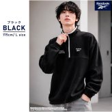 Reebok リーボック フリース プルオーバー レディース メンズ  トレーナー 長袖  裏起毛 ハーフジップ 軽量 ワンポイントロゴ 刺繍   ブランド ゆったり ユニセックス 春 秋 冬 M L LL 黒 白 紺 2026fw