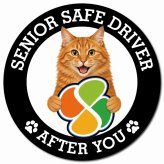 カーサイン 高齢者マーク SENIOR SAFE DRIVER アメリカンボブテイル マグネット 強力 直径13cm 肉球 日本製 車 ステッカー