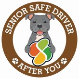 カーサイン 高齢者マーク SENIOR SAFE DRIVER スタッフォードシャーブルテリア ステッカー シール 直径13cm 肉球 日本製 車