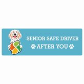 カーサイン 高齢者マーク SENIOR SAFE DRIVER イングリッシュセター ステッカー シール 長方形 20x6.7cm 肉球 日本製 車