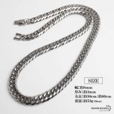 ステンレス ダブル喜平ネックレス チェーンネックレス メンズネックレス 6面カット 幅8mm 50cm 60cm シルバー 中折れ式 定番 人気 存在感 男性 金属アレルギー対応