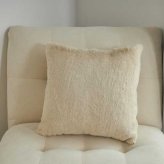 クッションカバー クッション 約30×50cm フェイクファー フェイクラビットファー 洗える あったか カバー 無地 シンプル 起毛 ピロー リボン 秋 冬 リビング 寝室 フェイク ムートン ボア ファー アジアン 韓国 シャビーシック 北欧