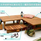 ウッドデッキ デッキ縁台180×90 3点セット ウッドデッキ風 簡単 縁側 本格的 DIY 木製 天然木 庭 ベランダ マンション おしゃれ 小型 北欧 ガーデン 屋外 家具 ブラウン ダークブラウン ライトブラウン エクステリア 2個組
