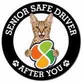 カーサイン 高齢者マーク SENIOR SAFE DRIVER サバンナ マグネット 強力 直径13cm 肉球 日本製 車 ステッカー