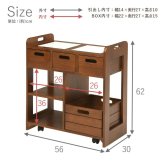 食器棚 キッチン収納 キッチンワゴン 木製 完成品 キャスター付き 天然木 高さ62cm コンパクト 天板タイル付 キッチンラック ダイニングワゴン 収納 調理台 おしゃれ タイル張り 天板 キャビネット 収納家具 キッチンボード 新生活