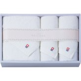 【直送】ノーブランド やさしいたおる バス フェイスタオルセット [26-7070-137] ＹＴ－２４５００ ホワイト バスタオル1枚 フェイスタオル2枚 綿100% 日本製 今治タオル 吸水 肌触り ギフト 内祝い 出産祝い 結婚祝い お返し お祝い プレゼント