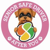 カーサイン 高齢者マーク SENIOR SAFE DRIVER ブリュッセルグリフォン ステッカー シール 直径13cm 肉球 日本製 車