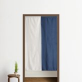 のれん 防炎 暖簾 おしゃれ ロング丈 約85×150cm 北欧 間仕切り カーテン 日本製 玄関 目隠し 無地 ツートンカラー ホワイト ブルー キッチン リビング 出入り口 台所 N-5516 防炎ツートン