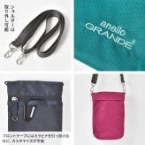 ミニショルダーバッグ 縦型 anello GRANDE アネロ グランデ ナイロン 撥水 はっ水 レディース 斜め掛け 軽量 大人 学生 ポシェット サコッシュ メンズ レジャー アウトドア カジュアル ミニバッグ サブバッグ 海外 旅行 貴重品収納 小さめ ブラック ブルー ピンク ネイビー