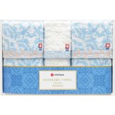 【直送】nishikawa フェイス [26-7531-037] ウォッシュタオルセット 西川 日本製 今治タオル トルコ伝統デザイン ジャカード織 3枚入り フェイスタオル2枚 ウォッシュタオル1枚 贈り物 ギフト 内祝い お返し