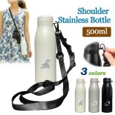 オルカ ショルダー ステンレスボトル 500ml 保温 保冷 ステンレス 真空 断熱 二重構造 水筒 マイボトル カラビナ ベルト ストラップ オリジナル シャチ 海 動物