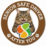 カーサイン 高齢者マーク SENIOR SAFE DRIVER クリリアンボブテイル マグネット 強力 直径13cm 肉球 日本製 車 ステッカー