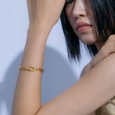 リンク チェーン ブレスレット シンプル お揃い ペアアクセ シルバー ゴールド ユニセックス Brass