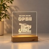 【お店ロゴ刻印無料】光るショップ看板 サインボード お店のロゴ 開店祝い OPEN オープン看板 カスタムできる LEDライトで光る看板 メニュー ライトスタンド ギフト プレゼント インテリア 看板 アクリルボード