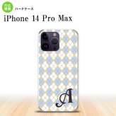 iPhone14 ProMax iPhone14 Pro Max スマホケース 背面ケース ハードケース アーガイル 青 グレー +アルファベット 2022年 9月発売 nk-i14pm-1413i