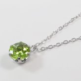 シルバー枠 ペリドット一粒ペンダントネックレス 約1.0ct天然石 SILVER925小豆チェーン40cm 8月の誕生石【送料無料】【レディース,激安,特価,通販】