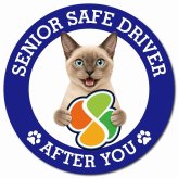 カーサイン 高齢者マーク SENIOR SAFE DRIVER トンキニーズ マグネット 強力 直径13cm 肉球 日本製 車 ステッカー