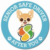カーサイン 高齢者マーク SENIOR SAFE DRIVER チワワ マグネット 強力 直径13cm 肉球 日本製 車 ステッカー