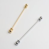 カラーピン カラーバー ピンホール メンズ 2色 ねじ式 スーツ オフィス 紳士 お洒落 シャツ ネクタイ メタリック シンプル ボール クラシカル 男性