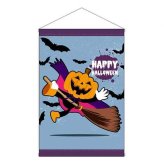 タペストリー ハロウィン HAPPY HALLOWEEN キャラクター 青色 飾り付け 壁面装飾 パーティーグッズ お店 店舗 販促 インテリア ポンジ素材 おしゃれ かわいい 季節 イベント
