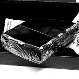 ZIPPO アーマー 三面彫刻 ストリームエングレーブ ブラックニッケルミラー ジッポ ライター 両面加工 シャインレイカット アラベスク 黒 おしゃれ 重厚 高級 メンズ かっこいい ギフト プレゼント
