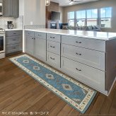 マット キッチンマット 長方形 イタリア製ジャガード織りマット-イスタ65x180cm キッチン 台所 ホットカーペット対応 柔らかい 薄手 イタリアンデザイン クラッシック柄 おしゃれ レトロ ウォッシャブル 滑りにくい コンパクト収納可能 模様替え