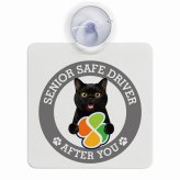 カーサイン 高齢者マーク SENIOR SAFE DRIVER ボンベイ 車内用 吸盤タイプ 収れん火災防止タイプ 肉球 日本製 車 ステッカー