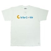 セサミストリート クッキーモンスター ユニセックスTシャツ(S) ロゴ ホワイト アパレル