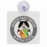 カーサイン 高齢者マーク SENIOR SAFE DRIVER キムリック 車内用 吸盤タイプ 収れん火災防止タイプ 肉球 日本製 車 ステッカー