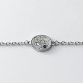 ハワイアンジュエリー ブレスレット つけっぱなし メンズ 刻印 ステンレス 金属アレルギー ブランド 大人 シンプル オーバル サファイア シルバーカラー ハワジュ 金アレ サージカルステンレス クリスマス 誕生日 記念日 父の日 プレゼント テラグラティア Terra-gratia【lstb016st】単品