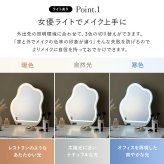 ドレッサー 女優ミラー ライト付き スツール付き 幅75cm 鏡台 ウェーブミラー 白 木製 コンパクト 引き出し メイク用品 化粧品 可愛い アクセサリー 上品 デザイン コスメ メイク台 ドレッサーセット 一人暮らし ホワイト シンプル ポリエステル