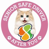 カーサイン 高齢者マーク SENIOR SAFE DRIVER ラガマフィン ステッカー シール 直径13cm 肉球 日本製 車